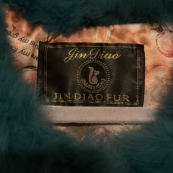 Green Rabbit Fur Coat. Small - Picture 5 of 5